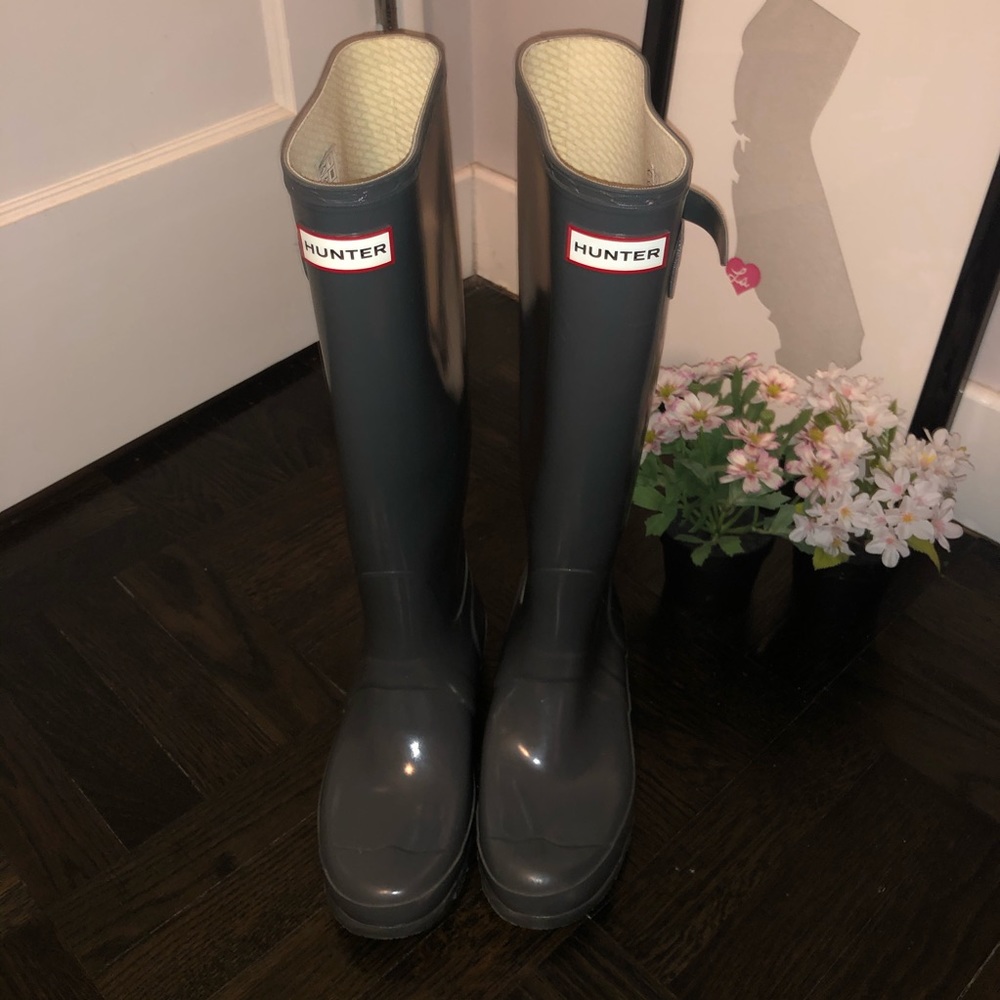 Gray Knee High Classic Hunter Boots
